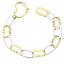 Pulsera de Oro Bicolor 18K – Diseño de Eslabones con Cierre en Forma de Corazón